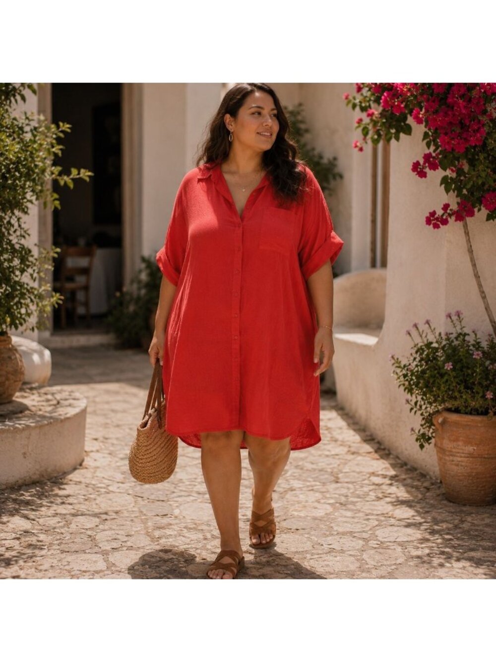 Old Navy Linen Blend Shirt Dress XXL Bronzed Amber Orange Short Sleeve Boho Plus